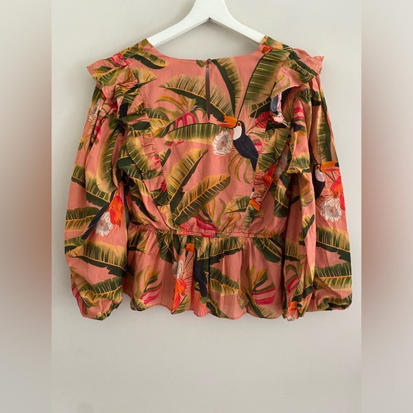 Anthropologie Farm Rio Yasmine Ruffled Blouse new with tag - Picture 6 of 8